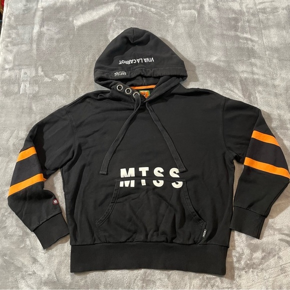 Meters/Bonwe Melting Sadness MTEE Black “Viva La Carrot” Graphic Hoodie Size M - Picture 1 of 9